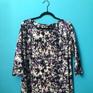 H&M Floral Mini-Dress, 3/4 Sleeves, Size XL.